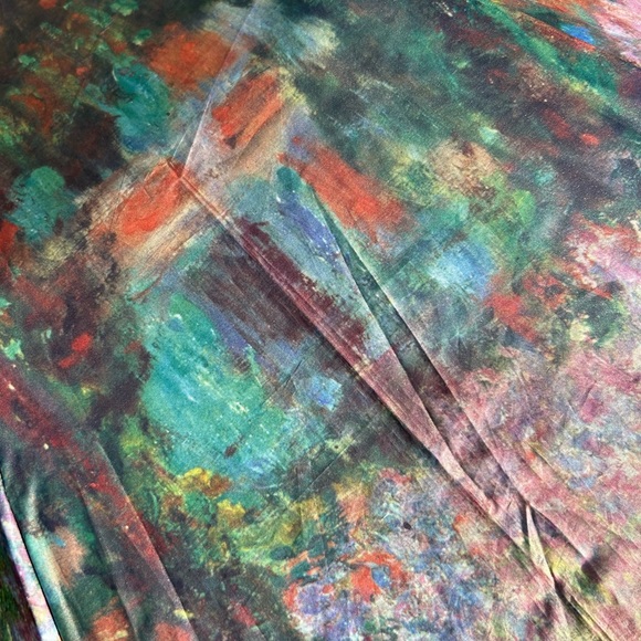 VINTAGE SALAMANDER (1992) POLYESTER WATERCOLOR PRINT WOOD HANDLE UMBRELLA - Picture 16 of 16